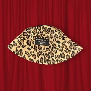 y2k printed leopard bucket hat